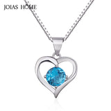 Aquamarine Heart Pendant Necklace, Dating Gift