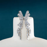 Angel Wings Bowknot Earrings 925 Silver Jewelry Wedding Accessories