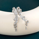 Angel Wings Bowknot Earrings 925 Silver Jewelry Wedding Accessories