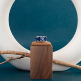 Silver Ring Four Oval Royal Zircon Neutral Style