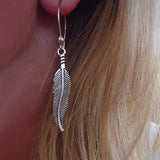Feather Shape Silver 925 Earring For Women Party Fine Charms Jewelry