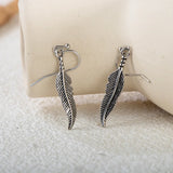 Feather Shape Silver 925 Earring For Women Party Fine Charms Jewelry