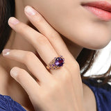 925 Silver Ring with Natural Amethyst Size 6-10