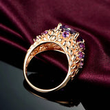925 Silver Ring with Natural Amethyst Size 6-10