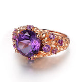 925 Silver Ring with Natural Amethyst Size 6-10