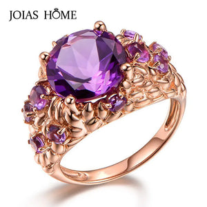 925 Silver Ring with Natural Amethyst Size 6-10