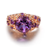 925 Silver Ring with Natural Amethyst Size 6-10