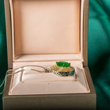 Emerald Gemstone Pendant Necklace for Women, Lady Charm Jewelry