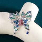 Women's Silver 925 Butterfly Stud Earrings with Colorful Zircon Gift
