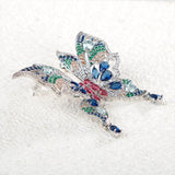 Women's Silver 925 Butterfly Stud Earrings with Colorful Zircon Gift