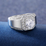 Men's Silver 925 Ring Size 8-12 AAAAA Zircon Wedding Jewelry