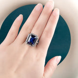 925 Silver Gemstone Ring Party Jewelry Women's Accessories Gift