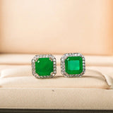 Vintage S925 Sterling Silver Stub Earring with Paraiba Tourmaline Gemstone