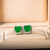 Vintage S925 Sterling Silver Stub Earring with Paraiba Tourmaline Gemstone
