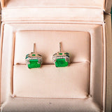 Vintage S925 Sterling Silver Stub Earring with Paraiba Tourmaline Gemstone