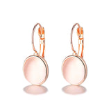 Oval Pink Gemstone Earrings Cat's Eye Rose Silver Jewelry Gift