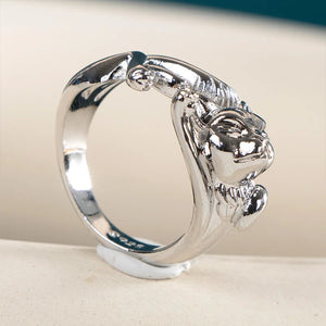 Silver 925 Cat Style Finger Ring For Women Party Metallic Stylish Girl G