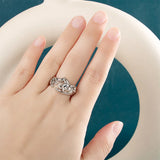 Silver 925 Cat Style Finger Ring For Women Party Metallic Stylish Girl G