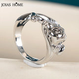 Silver 925 Cat Style Finger Ring For Women Party Metallic Stylish Girl G
