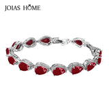 Water Drop Zircon Bracelet 925 Silver Gemstones 16 Colors Women Gift Party