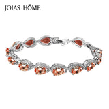 Water Drop Zircon Bracelet 925 Silver Gemstones 16 Colors Women Gift Party