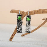 Silver 925 Green Crystal Bride Earrings Wedding Engagement Earrings