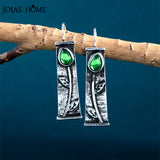 Silver 925 Green Crystal Bride Earrings Wedding Engagement Earrings