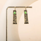 Silver 925 Green Crystal Bride Earrings Wedding Engagement Earrings