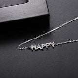 Silver 925 Jewelry Letter Necklace Zircon Micro Inlaid