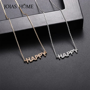 Silver 925 Jewelry Letter Necklace Zircon Micro Inlaid