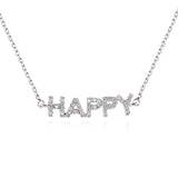Silver 925 Jewelry Letter Necklace Zircon Micro Inlaid