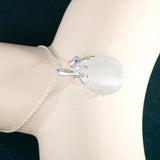 Water Drop Gemstone Necklace Cat's Eye Pendant Short Chain