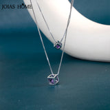 Silver Necklace For Women 925 Amethyst Zircon Pendant Gemstone Gift