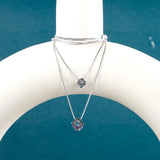 Silver Necklace For Women 925 Amethyst Zircon Pendant Gemstone Gift