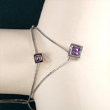 Silver Necklace For Women 925 Amethyst Zircon Pendant Gemstone Gift