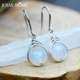 Moonstone Silver Earrings 925 Fine Jewelry Unique Ladies Creative Ear-drops