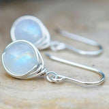 Moonstone Silver Earrings 925 Fine Jewelry Unique Ladies Creative Ear-drops