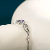 Heart Shape Amethyst Silver Necklace for Women