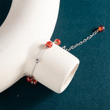Round Garnet Bracelet For Women Sterling S925 Bracelet Lady Wedding Gift
