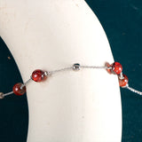 Round Garnet Bracelet For Women Sterling S925 Bracelet Lady Wedding Gift