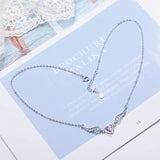 S925 Silver Heart-shaped Amethyst Pendant Necklace for Women