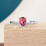 Ruby Red Gemstone Silver 925 Jewelry Open Ring Adjustable