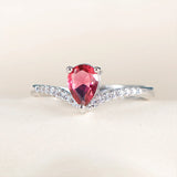 Ruby Red Gemstone Silver 925 Jewelry Open Ring Adjustable