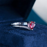 Ruby Red Gemstone Silver 925 Jewelry Open Ring Adjustable