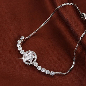Women's Star Zircon Bracelet 925 Silver Gemstone Gift
