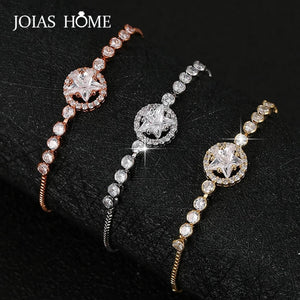 Women's Star Zircon Bracelet 925 Silver Gemstone Gift