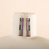Vintage Silver 925 Rainbow Gemstone Drop Earrings for Women