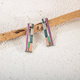 Vintage Silver 925 Rainbow Gemstone Drop Earrings for Women