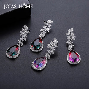 Water Drop Earrings Silver 925 Zircon Ear-drops