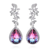 Water Drop Earrings Silver 925 Zircon Ear-drops